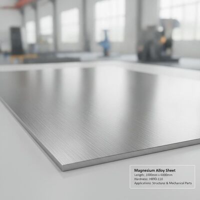 Chiều dài 1000mm 6000mm Magnesium hợp kim Bảng kim loại cung cấp độ cứng HB90 110 Thích hợp cho các bộ phận cấu trúc và cơ khí
